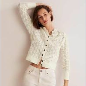 Boden scallop crochet cardigan - size US 8